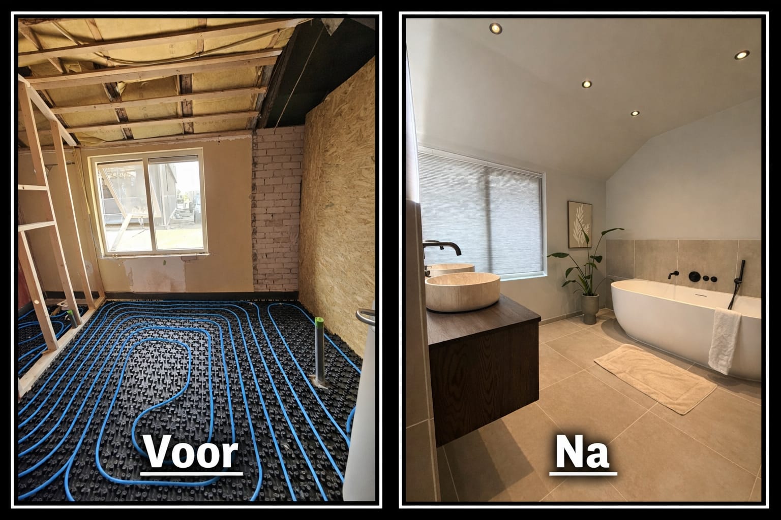 Voor en na: slaapkamer wordt badkamer aan de Mandjeswaardweg in Kampen