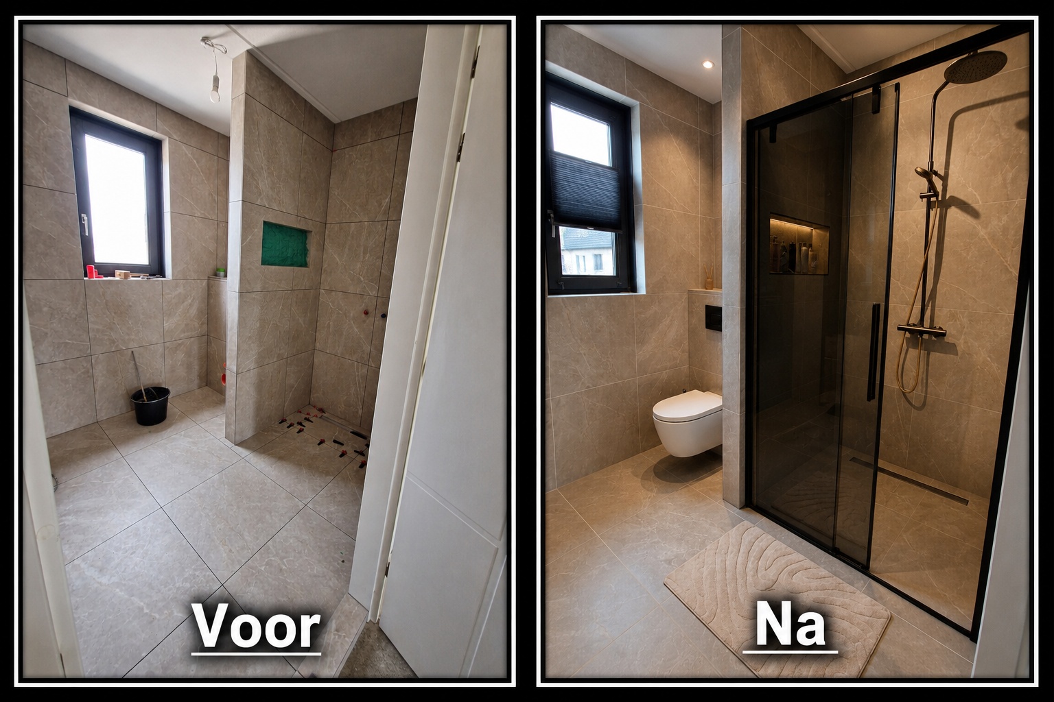 Voor en na: badkamer aan de Tjalkring in Kampen